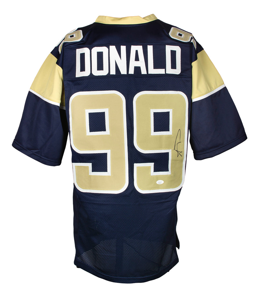 Aaron Donald Authentic Signed Blue Pro Style Jersey w/ Yellow #'s