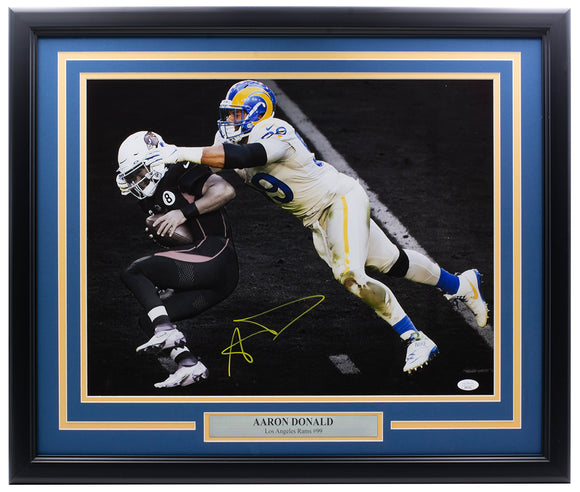 Aaron Donald Signed Framed Custom Blue Pro Style Football Jersey JSA –  Sports Integrity