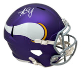 Aaron Jones Signed Minnesota Vikings Full Size Replica Speed Helmet BAS