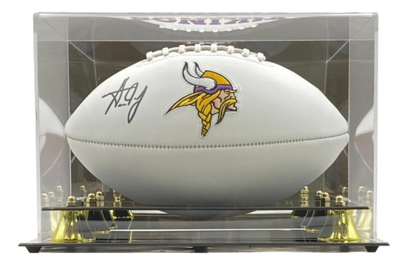 Aaron Jones Signed Minnesota Vikings Logo Football BAS w/ Case - Sports Integrity