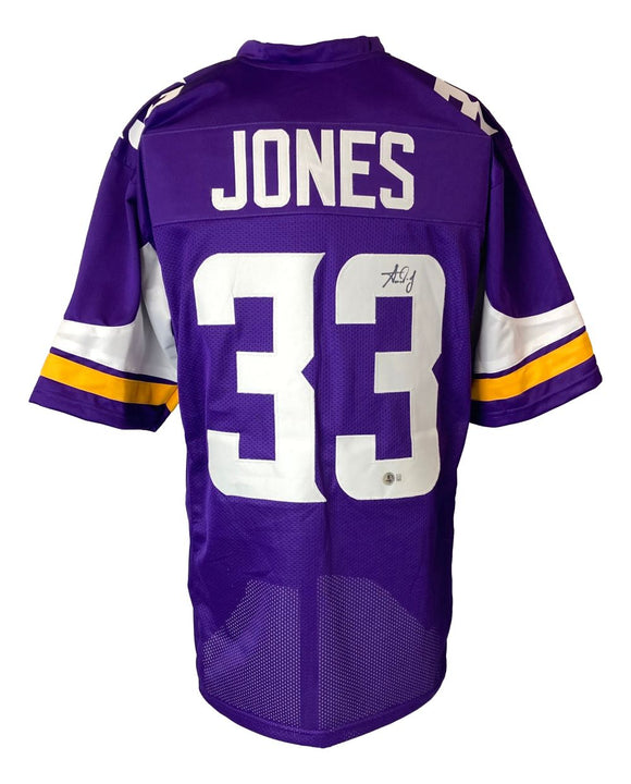 Aaron Jones Minnesota Signed Purple Football Jersey BAS ITP