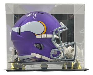 Aaron Jones Signed Minnesota Vikings Full Size Replica Speed Helmet BAS w/ Case