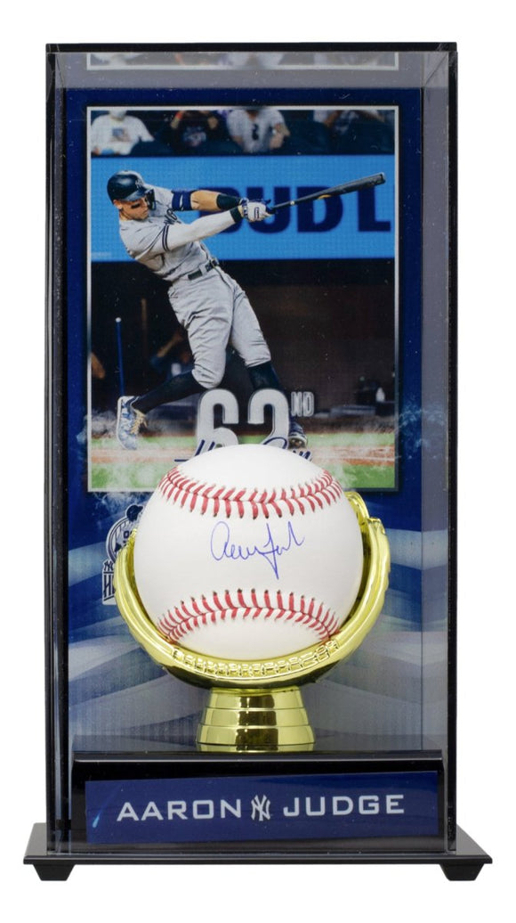 Aaron Judge New York Yankees Signed Baseball w/ Photo Case Fanatics MLB - Sports Integrity