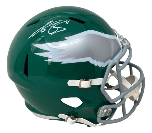 AJ Brown Signed Philadelphia Eagles FS Kelly Green Replica Speed Helmet BAS - Sports Integrity