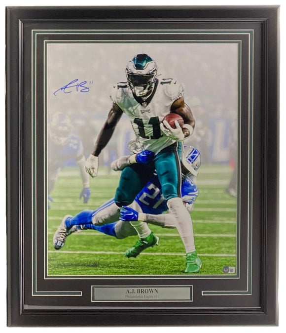 AJ Brown Signed Framed 16x20 Philadelphia Eagles Photo 2 BAS ITP - Sports Integrity