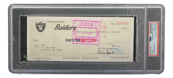 Al Davis Signed Oakland Raiders Personal Bank Check #12734 PSA/DNA