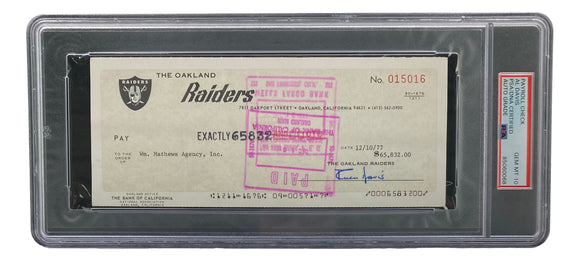 Al Davis Signed Oakland Raiders Personal Bank Check #15016 PSA/DNA Gem MT 10