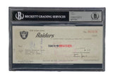 Al Davis Signed Oakland Raiders Bank Check #13370 Auto 10 BAS - Sports Integrity