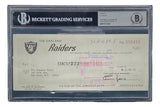 Al Davis Signed Oakland Raiders Bank Check #16433 Auto 10 BAS - Sports Integrity