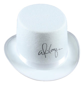 Alice Cooper Signed White Felt Costume Top Hat BAS - Sports Integrity