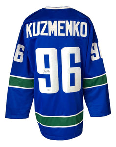 Andrei Kuzmenko Vancouver Signed Blue Hockey Jersey PSA ITP