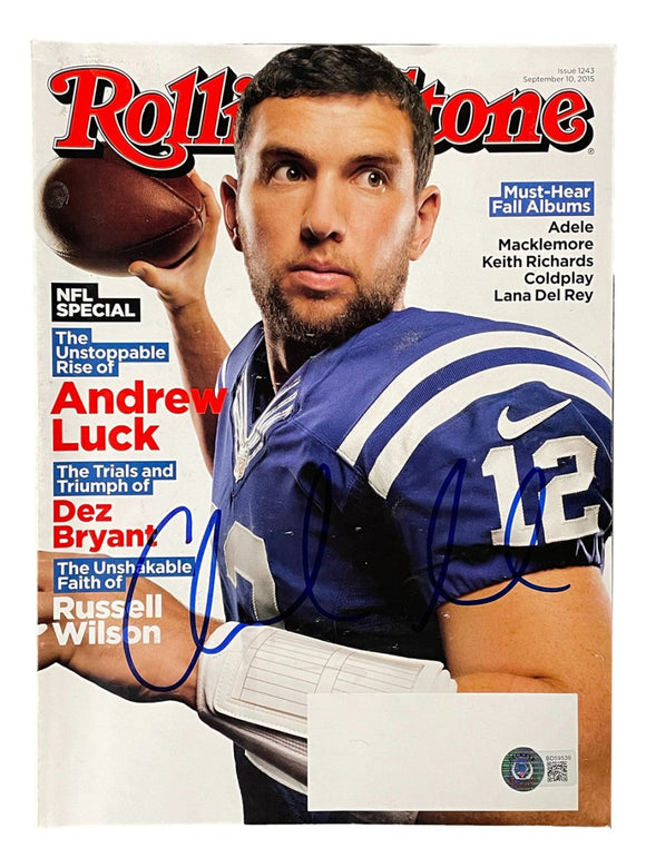 Andrew Luck Indianapolis Colts Signed May 2015 Rolling Stone Magazine BAS - Sports Integrity