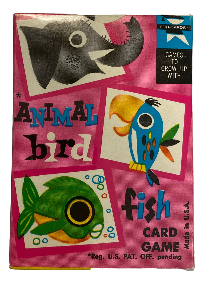 Animal Bird Fish Vintage 1959 Edu-Cards Educational Playing Card Game ...