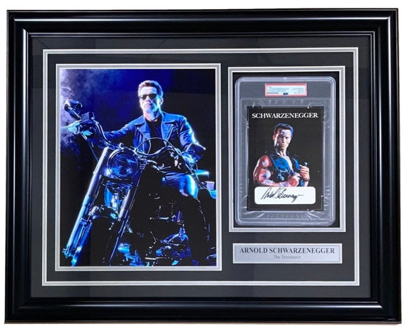 Arnold Schwarzenegger Signed Framed Slabbed 5x7 Commando Photo PSA/DNA - Sports Integrity