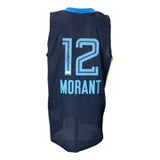 Ja Morant Memphis Signed Navy Blue Basketball Jersey BAS