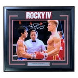 Dolph Lundgren Signed Framed 16x20 Rocky IV Photo I Must Break You Insc JSA ITP