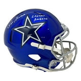 Roger Staubach Signed Cowboys FS Flash Replica Speed Helmet Captain America BAS