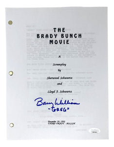 Barry Williams Signed The Brady Bunch Movie Script Greg Inscribed JSA - Sports Integrity