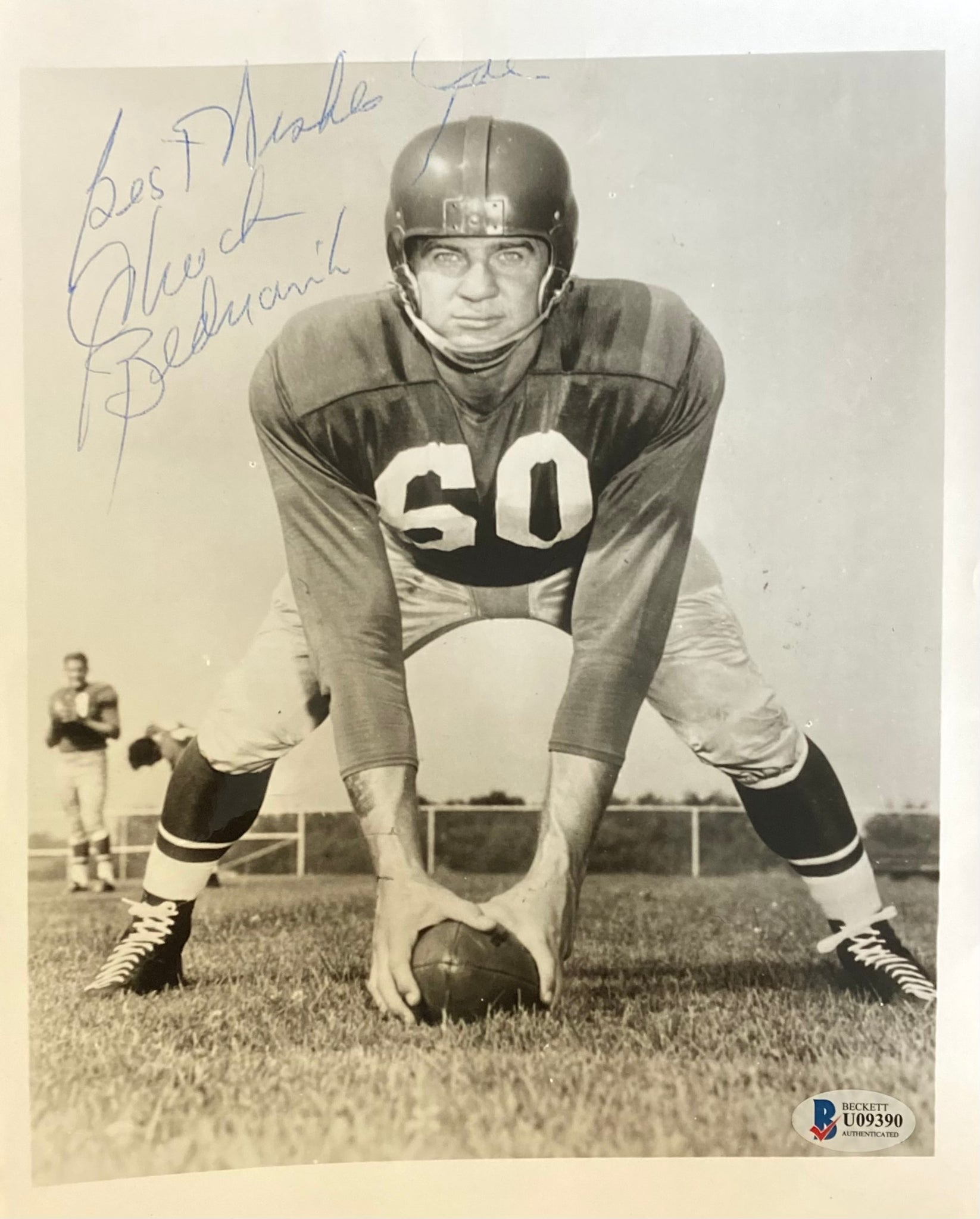 Chuck Bednarik Autographed Signed 8X10 Philadelphia Eagles Photo Best  Wishes Inscribed Beckett