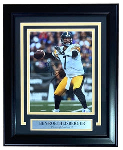 Ben Roethlisberger Signed Framed 8x10 Pittsburgh Steelers Photo BAS