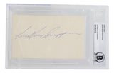 Bernie Boom Boom Geoffrion Signed Slabbed Montreal Canadiens Index Card BAS - Sports Integrity