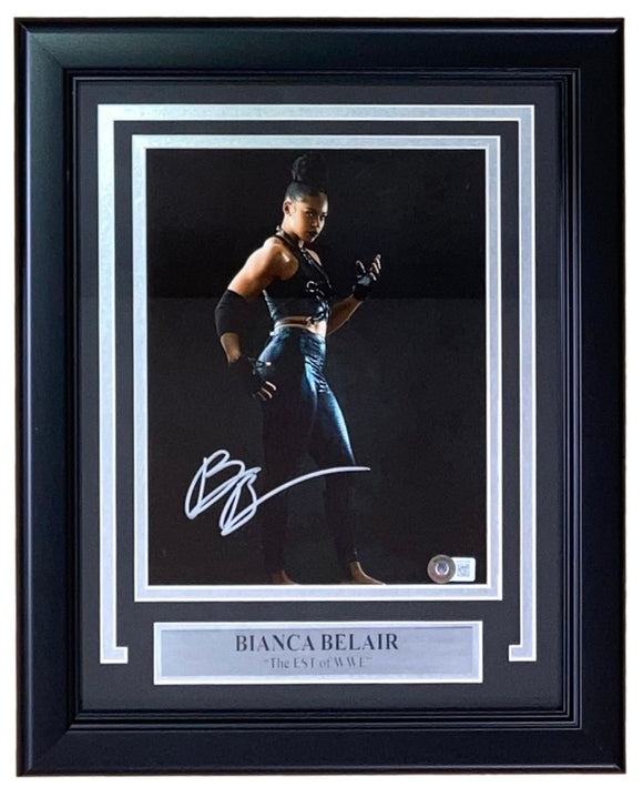 Bianca Belair Signed Framed 8x10 WWE Photo BAS