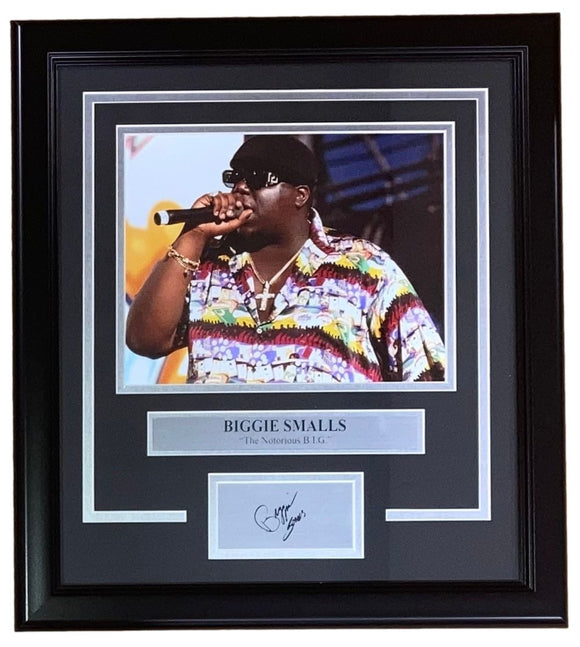 Notorious BIG Biggie Smalls Framed 8x10 Concert Photo Laser Engraved Signature