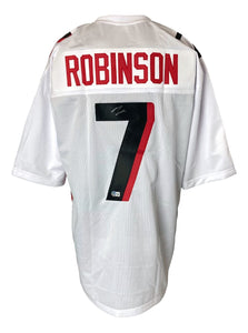 Bijan Robinson Atlanta Signed White Football Jersey BAS