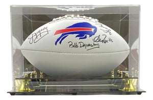 Jim Kelly Thomas Reed Signed Bills Logo Football Bills Dynasty BAS w/ Case - Sports Integrity