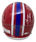 Jim Kelly Thomas Reed Signed Bills FS Replica Speed Helmet Bills Dynasty BAS ITP - Sports Integrity