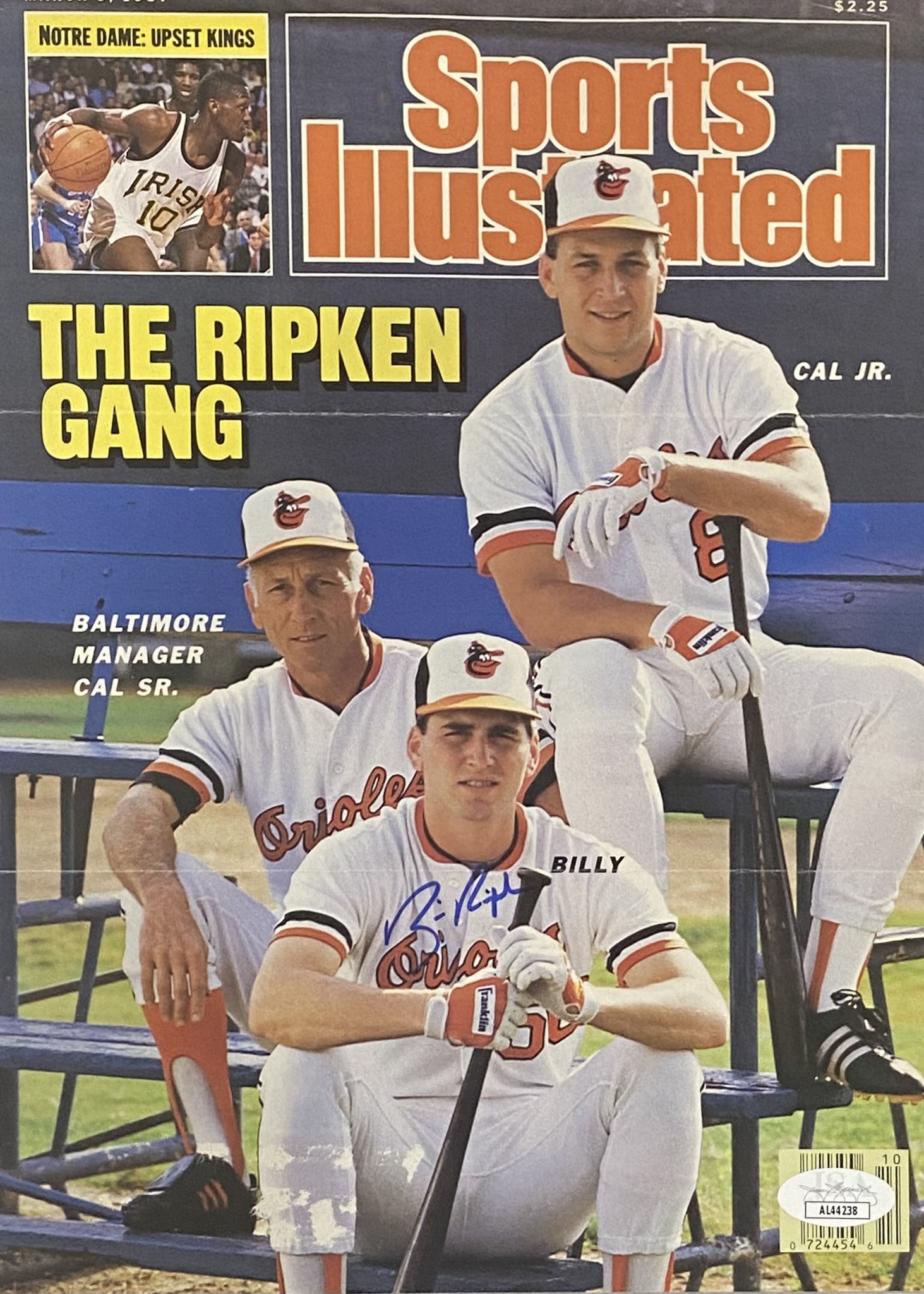 Cal Ripken Sr., Cal Ripken Jr. & Billy Ripken Signed Orioles The