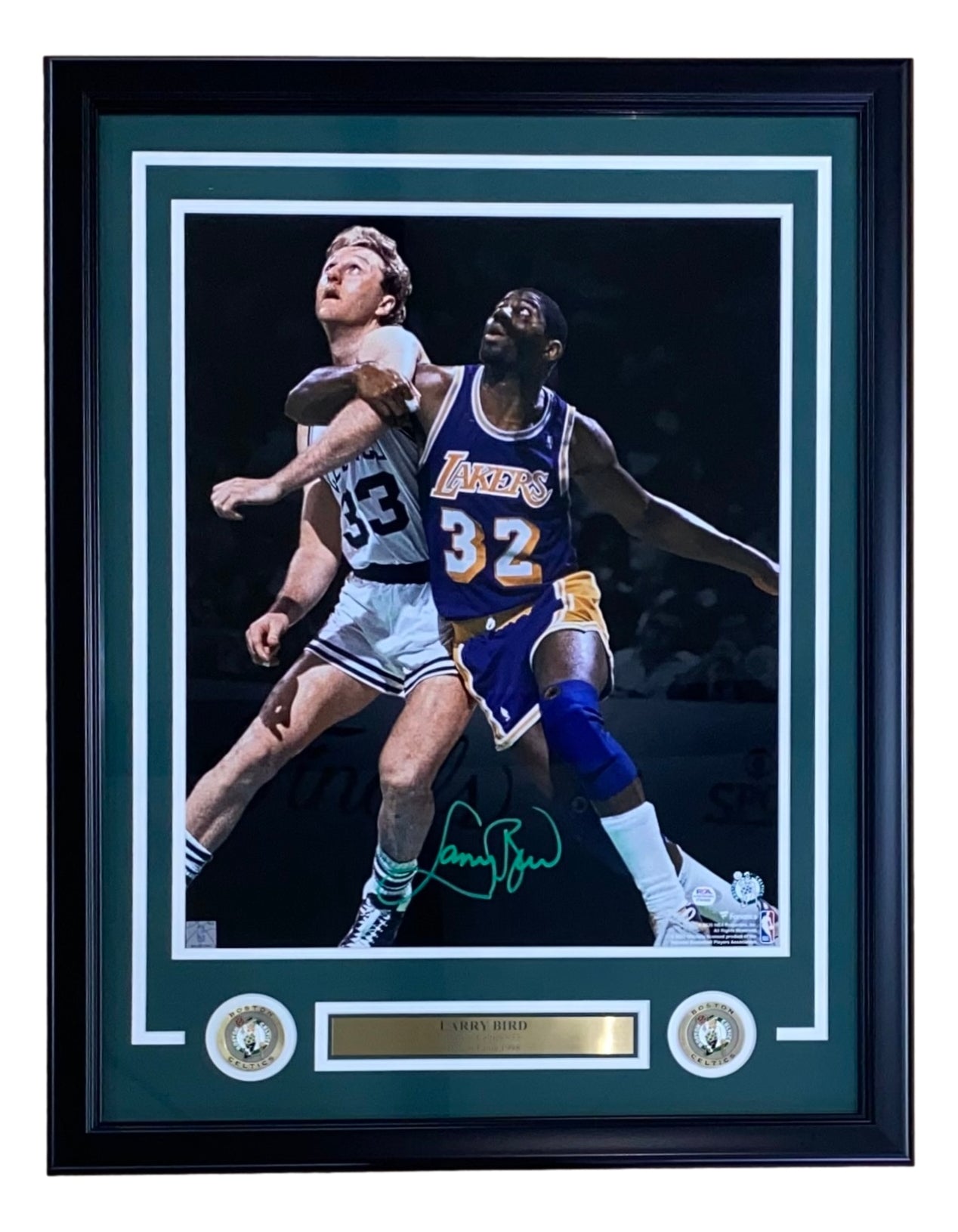 Larry Bird & Magic Johnson Signed Jersey (JSA & Bird)