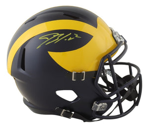 Blake Corum Signed Michigan Wolverines Full Size Speed Replica Helmet BAS - Sports Integrity