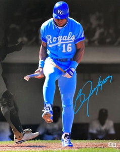 Bo Jackson Signed 16x20 Kansas City Royals Bat Break Photo BAS - Sports Integrity