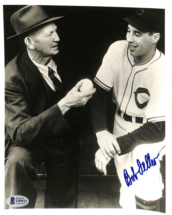 Bob Feller Signed 8x10 Cleveland Indians Baseball Photo BAS - Sports Integrity