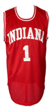 Bob Knight Indiana Signed Red Stat Basketball Jersey JSA