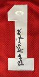 Bob Knight Indiana Signed Red Stat Basketball Jersey JSA - Sports Integrity