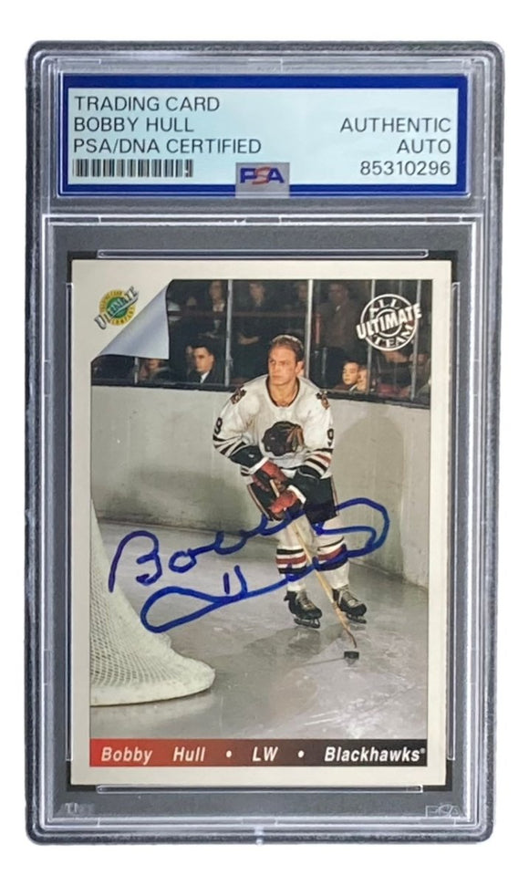 Bobby Hull Signed 1992 Ultimate #82 Chicago Blackhawks Trading Card PSA - Sports Integrity