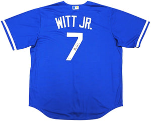 Bobby Witt Jr Signed Kansas City Royals Blue Nike Replica Jersey BAS ITP