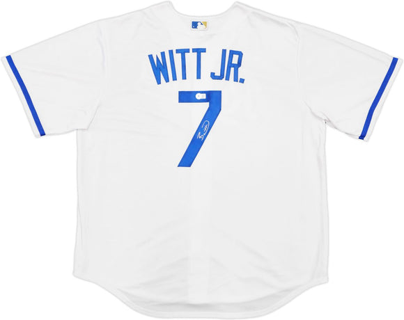 Bobby Witt Jr Signed Kansas City Royals White Nike Replica Jersey BAS ITP