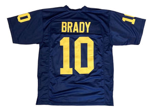 Tom Brady Michigan Blue Football Jersey - Sports Integrity