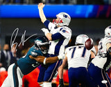 Brandon Graham Signed 16x20 Eagles SB 52 Sacking Brady Photo JSA ITP - Sports Integrity