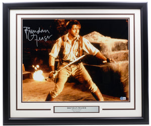 Brendan Fraser Signed Framed 16x20 The Mummy Photo BAS