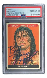 Bret Hart Signed 2010 Sports Kings #176 Trading Card PSA/DNA Gem MT 10 - Sports Integrity