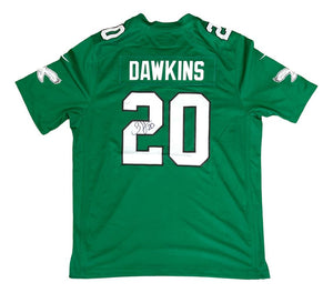 Brian Dawkins Signed Philadelphia Eagles Kelly Green Nike Game Jersey BAS - Sports Integrity