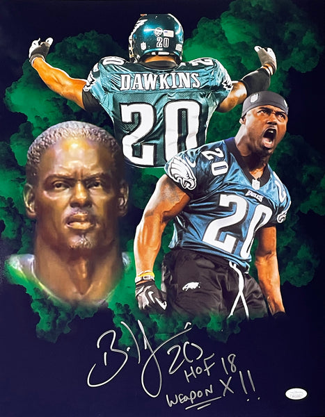 Brian Dawkins Philadelphia Eagles Autographed 16 x 20 Smoke Entrance Photograph