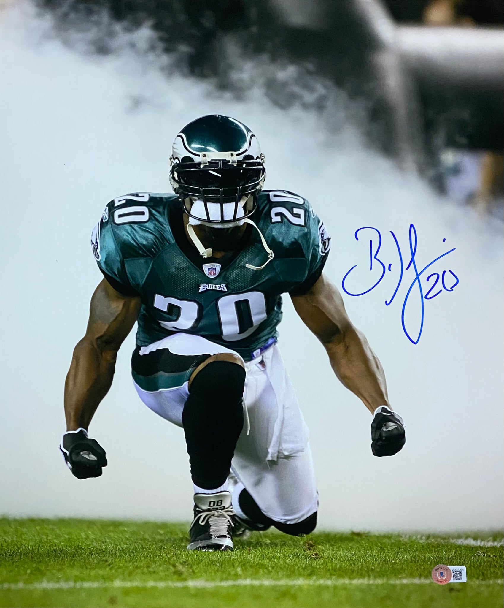 Framed Brian Dawkins Philadelphia Eagles Autographed Green