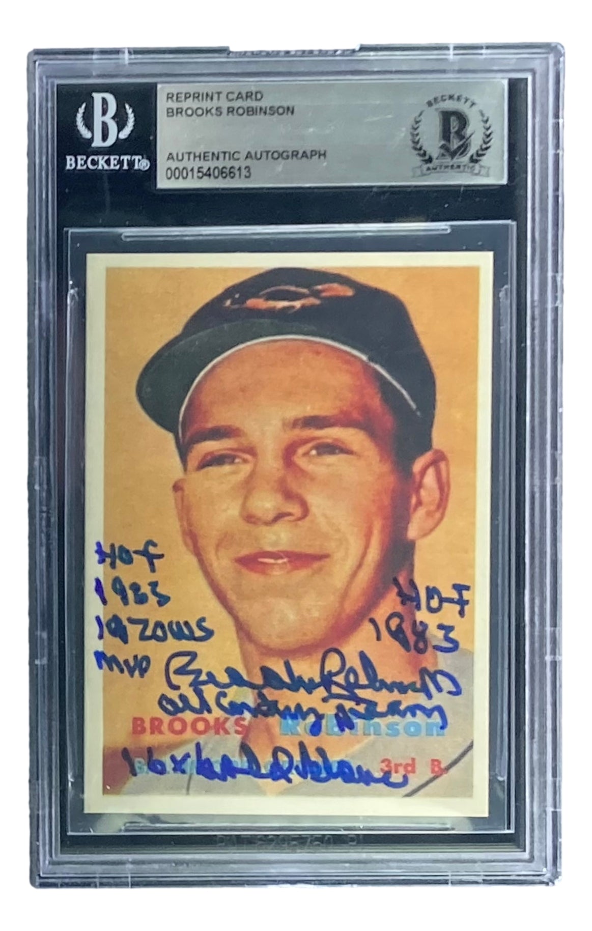 Brooks Robinson Signed Reprint 1957 Topps #328 Rookie Card w/ Multiple –  Sports Integrity