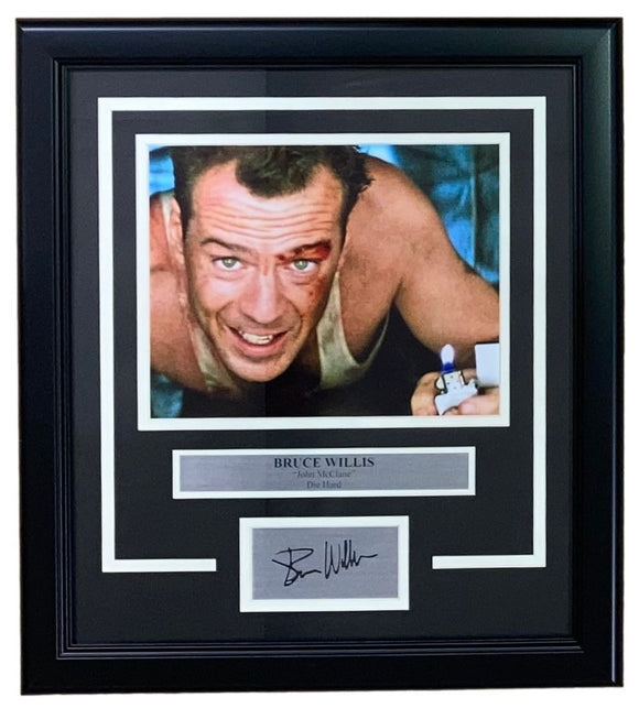 Bruce Willis Framed 8x10 Die Hard Photo w/ Laser Engraved Signature - Sports Integrity