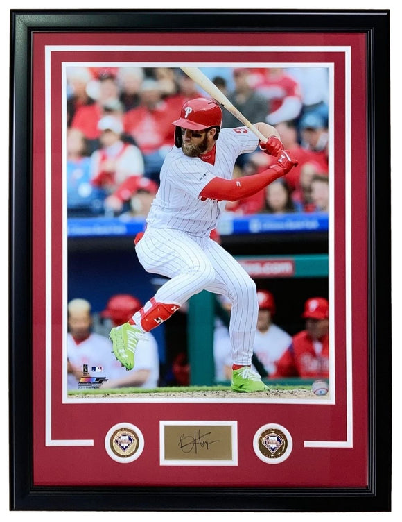 Bryce Harper Framed 16x20 Philadelphia Phillies Photo w/ Laser Engrave Signature